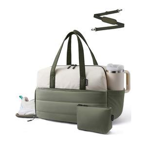 LOVEVOOK 여성용 스몰 짐백 위켄더 더플 가방, 텀블러홀더 신발수납 운동 요가 여행용