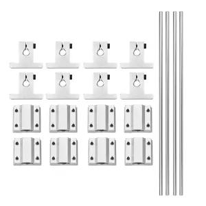 [20pcs / Pack] 500mm /19.68인치 직경 8mm 선형 모션 로드 샤프트 가이드 세트 4배 8pcs 슬라이드 블록 및