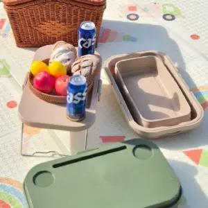 [하프클럽/]접이식 피크닉 테이블 바구니 캠핑 폴딩 자바라 수납함