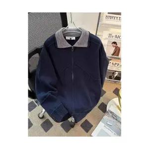 키체샵 남성 야상사파리 가디건 스웨터 봄가을 야상 캐주얼 스탠드넥 자켓 겨울 플리스 상의 HO3