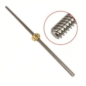 T8 리드 스크류 로드 OD 8mm 피치 2mm 길이 400mm 황동 너트 포함 3D 프린터 Z축 u2026