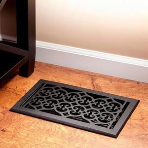 시그니처 하드웨어 345938 올드 빅토리아 주 주철 바닥 레지스터 - 4인치 x 12인치 블랙