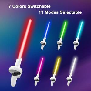 듀얼 핸들 익스텐션 그립 라이트세이버 오큘러스 퀘스트 2 컨트롤러 비트 게임 액세서리 용 VR 운동