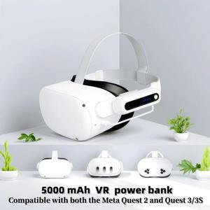 메타 퀘스트 2/3/3S용 파워뱅크 5000mAh 외장 배터리 팩 수명 연장 완벽 호환 VR 헤드셋 액세서리
