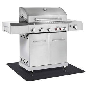 레질리아 X-대형 언더 그릴 매트 데크, 파티오, 차고용 튼튼한 재사용 가능한 야외 바닥 보호 57인치 x 47인치, 검은색 다이아몬드 플레이트, 미국산