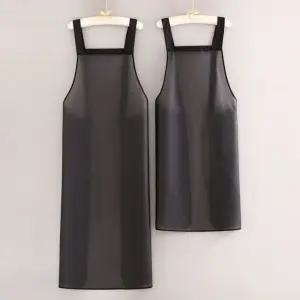 방수 앞치마 반투명 공방 주방 수산시장 작업용 식당 H형