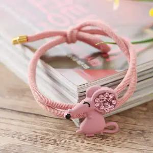 스마일 쥐 머리끈 큐빅 헤어슈슈