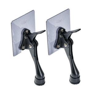 [미국배송] HOME&I 접착제 킥다운 도어 스토퍼 드릴링 없는 대형 셀프 접착판 높이 조절 가능한 고무 발(블랙 4인치 X 2팩)