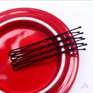 검정머리핀 얇은 머리고정 실헤어핀 24개 얇은실핀