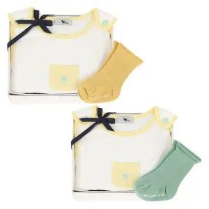 갤러리아 (임신,출산,출산준비)CR)컬러팝뱀부슬리핑가운+YE/GN)컬러골지양말