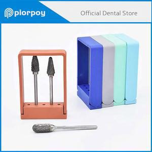 호환 PIORPOY 치과 드릴 스탠드 Burs 주최자 상자 치과 5 홀 Bur 홀더 보관 케이스 Odontologia Lab Tools