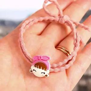 [골드스마일]일상헤어밴드 팔찌 학생 인디핑크 소녀 여아머리끈