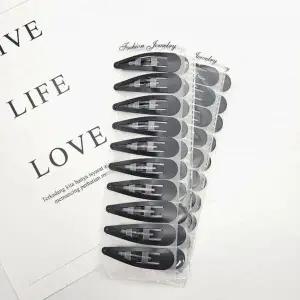 [콩심팥심]ksr 대형 검정 헤어 똑딱핀 10개입