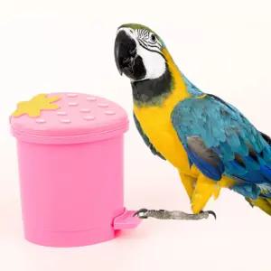 훈련휴지통 앵무새 장난감 쓰레기통 교육 조류 놀이 ksc4+7qCg