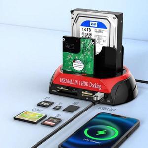 HDD SSD 도킹 스테이션 USB 2.5 인치 SATAI/II/III IDE 듀얼 슬롯 외장형 하드 디스크 인클로저 케이스 hd
