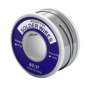 Sn63/37 로진 솔더 와이어 고순도 저융점용 포트 수리용 납땜 DIY 도구 용접 전자 수리(회로 보드, 라디오, TV 등), 함량 2% 플럭스(1.0mm, 100g)