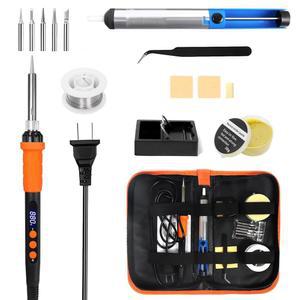 전자 제품용 코딜린 90W 납땜 아이언 키트 디지털 주얼리 온도 조절 가능 건 오토 슬립 마이크로 펜(5개의 pcs 팁, 스탠드, 솔더 어리버리, 와이어 등)