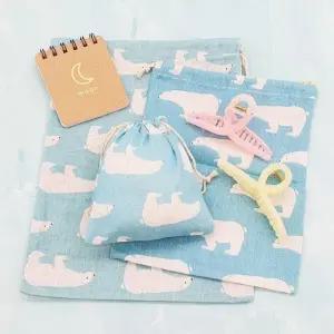 파우치 린넨 세트 파란곰 (WFKB42S)