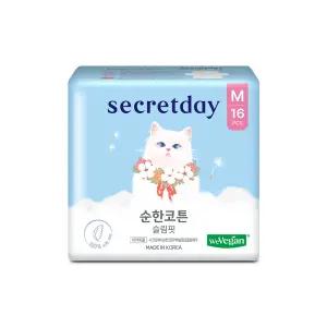 시크릿데이 생리대 순한코튼 슬림핏 중형 16PX8팩