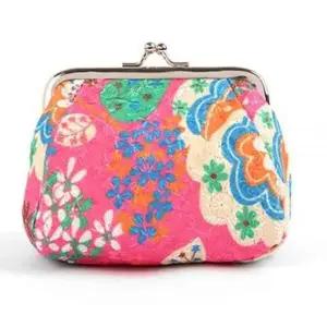 [하프클럽/]휴대용 플라워패턴 똑딱이 동전지갑-랜덤발송