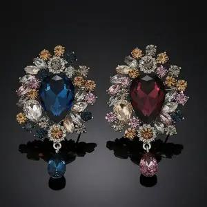 [하프클럽/]칼라 브로치 하트 라인석 화려한 큰 큐빅 옷핀 물방울