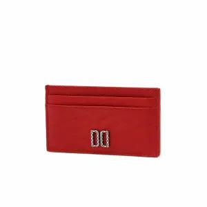 [닥스핸드백] DCHO6E751R2 CARLISLE 레드 DD로고 포인트 소가죽 슬림 카드 홀더