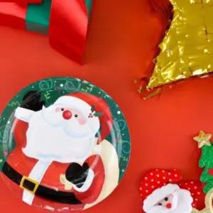 테이블웨어 장식 소품 파티 테이블용품 18cm크리스마스접시(산타)