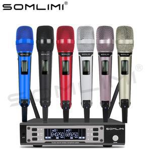 완벽호환 SOMLIMI EW135G4 UHF 듀얼 채널 직업 무선 마이크 시스템 성능 동적 장거리 메탈 핸드