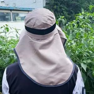 여름모자 얼굴 모자 베이지 햇빛가리개 뒷목