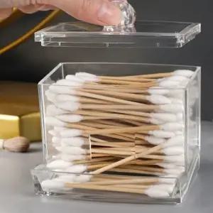 면봉 화장솜 디스펜서 투명 케이스 보관용기 위생 (WFKBR4P)