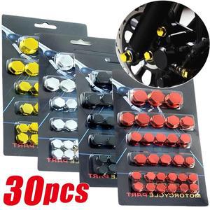 30Pcs 바이크 오토바이 나사 장식 커버 도금 모자 자동차 전동 스쿠터 전기 컬러 너트 액세서리