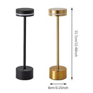 터치 작은 야간 조명 LED 알루미늄 소재 책상 밝기 가능 독서 테이블 램프 선물 침실 홈 장식