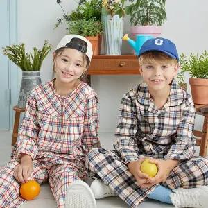 [수아팜] 남아 루시드체크 긴팔 파자마 세트