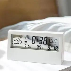 투명 디스플레이 디지털 습도 온도 탁상 책상 시계 (KYR-WFH7FEF)