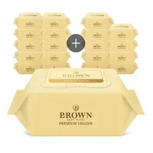 브라운 프리미엄 옐로우 20매 휴대용 캡형 20팩 아기물티슈 434668