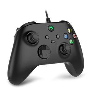 [미국배송] PC WINDOWS 7 8 10용 유선 게임 컨트롤러 듀얼 진동/터보 기능 액세서리(블랙)를 포함한 미끄럼 방지 게임패드 조이스틱(블랙)