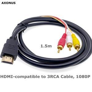 1080P HDMI 호환 케이블 AV 코드 컨버터 어댑터 - 3 RCA 비디오 오디오 1.5M TV 셋톱박스 DVD 노트북용