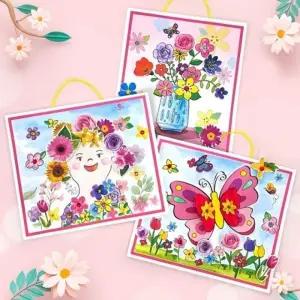 DIY 봄꽃 입체 컬러링 종이 액자 만들기 키트 3인용