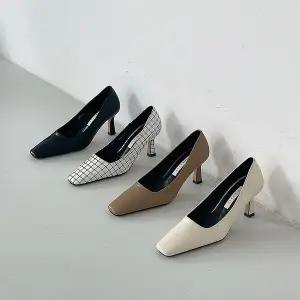 [하프클럽/]여성 베이직 스퀘어토 7cm 펌프스 구두 오피스룩