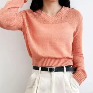 브이넥 셔츠 여름 예쁜니트 따듯한니트 여자 긴팔 데일리 가을 겨울니트