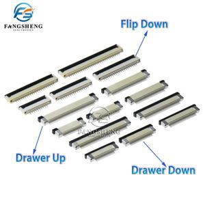 10피스 0.5mm/1mm 피치 클램 쉘 소켓 FPC FFC 플랫 케이블 커넥터 4P 5P 6P 8P 10P 12P 20P22P24P30P34P40P