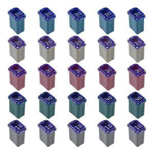 [미국배송] TUXIHAP 25PCS 마이크로 카트리지 퓨즈 15A 20A 25A 30A 40A 슬로우 블로우 FMM 맥케이스 타입 카 스퀘어 여성 자동차 SUV 트럭용 멀티 컬러 미니 박스 모양 퓨즈 구색 키트(25PCS)