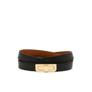 닥스 액세서리 26SS 블랙 음각로고 소가죽 벨트 DBBE6E802BK