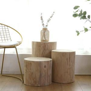 원형 통나무 화분받침 빈티지 50cm 벤치 테이블 장식품 선반 원목