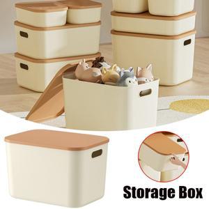 뚜껑이 데스크탑 잡화 보관 상자 옷장 서랍 작은 것들을위한 플라스틱 바구니 박스