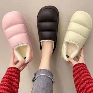 기 근무화 여성예쁜 편한 털 거실 슬리퍼 여성 WFIML3Z