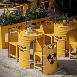 포장마차 테이블 레트로 가능 컨셉 드럼통 엘로우