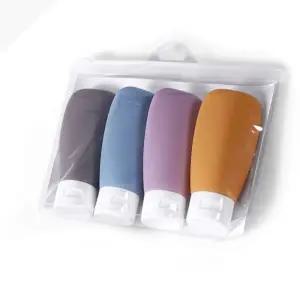 [퍼니메이커]캠핑 여행 필수탬 휴대용 샴푸 린스 리필용기 4P세트 샴푸공병 린스공병 바디워시공병 치약공