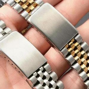 롤렉스 DATEJUST Jubilee 스테인레스 스틸 팔찌 액세서리 용 고급 곡선 엔드 시계 밴드 18mm 19mm 20mm 21m