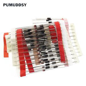 100개 1N4007 1N5819 UF4007 FR107 1N4937 HER107 1N5399 DO-41 정류기 다이오드